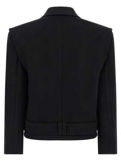 Balmain Tailored Coat With Double-breasted Design In Black