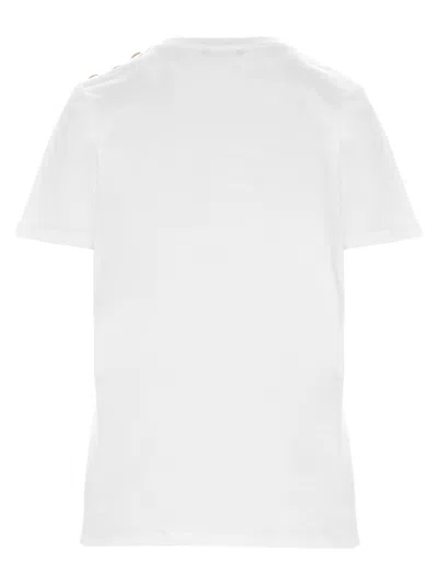 Balmain Women Logo Organic Cotton T-shirt In White