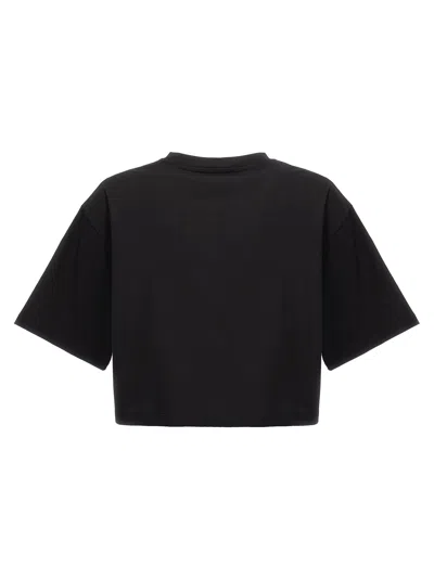 Balmain Cropped T-shirt With Print In Black
