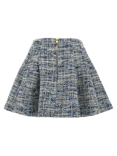 Balmain A-line Silhouette Tweed Skirt In Gray