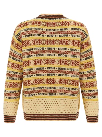 Bode Marzipan Jacquard-knit Wool Cardigan In Yellow