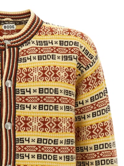 Bode Marzipan Jacquard-knit Wool Cardigan In Yellow