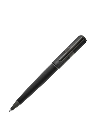 Hugo Boss Embossed-logo Notebook And Pen Set In Gray