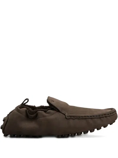 Tod's Glove Gommino Loafers In Nubuck In Burgundy