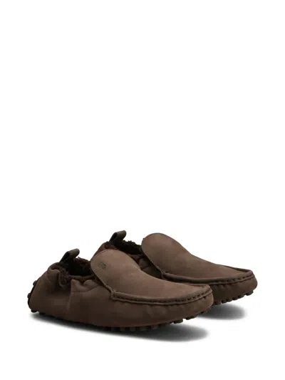 Tod's Glove Gommino Loafers In Nubuck In Burgundy