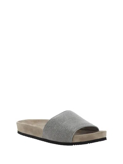 Brunello Cucinelli Sandals In Gray