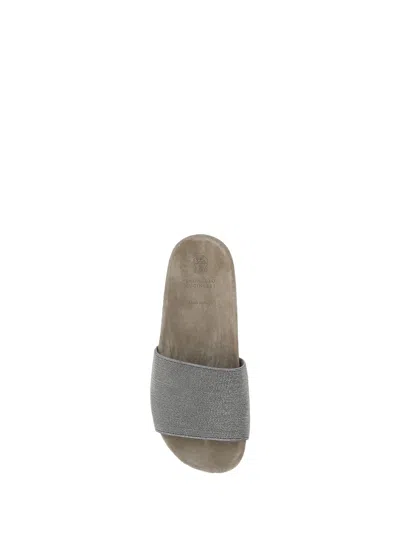 Brunello Cucinelli Sandals In Gray