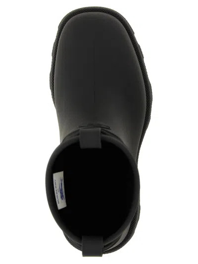 Burberry Marsh Stamp Rubber Ankle Boots In Black