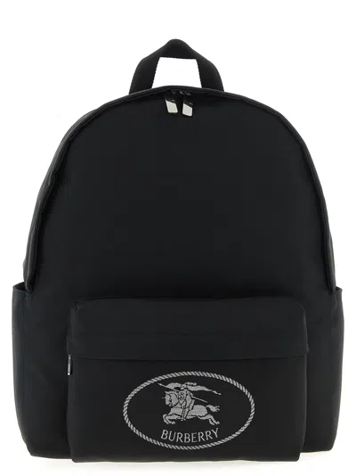 Burberry Black Backpack With Spacious Design And Padded Straps