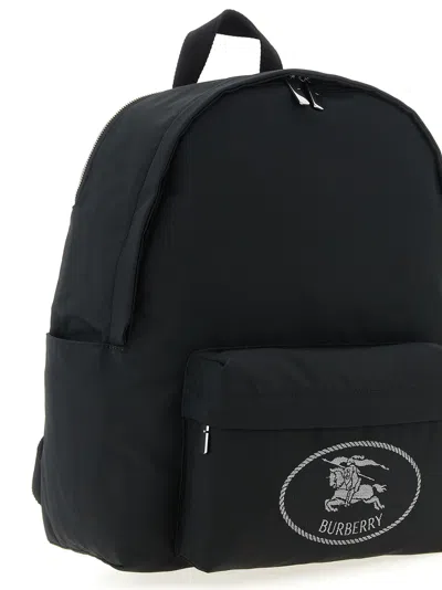 Burberry Black Backpack With Spacious Design And Padded Straps