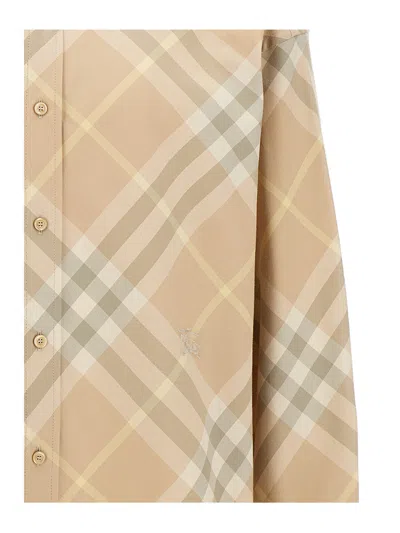 Burberry Cotton Check Shirt Clothing In Neutral