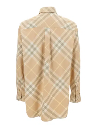 Burberry Cotton Check Shirt Clothing In Neutral