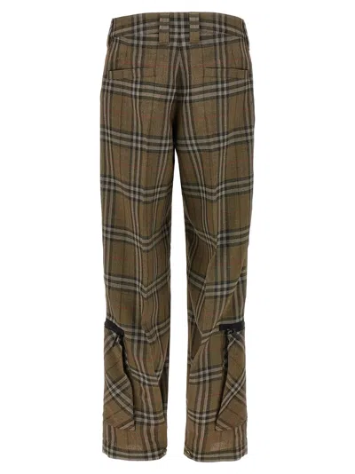 Burberry Cargo Pants Check Pattern In Silk Blend In Multi