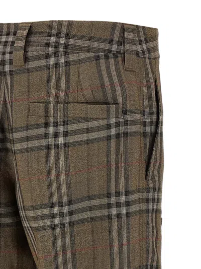 Burberry Cargo Pants Check Pattern In Silk Blend In Multi