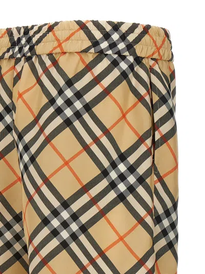 Burberry Beige Check Swim Shorts In Alabaster Pink