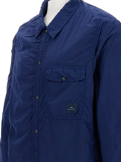 Paul Smith Button-down Jacket In Blue