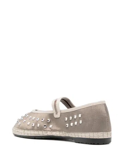 Flabelus Embellished Mae Mary Janes In Neutral