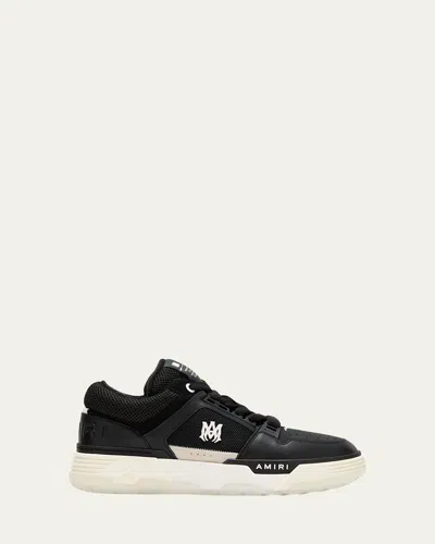Amiri Black Low Top Sneakers With Logo Patch On The Tongue And Logo Lettering On The Heel In Leather Man In Black