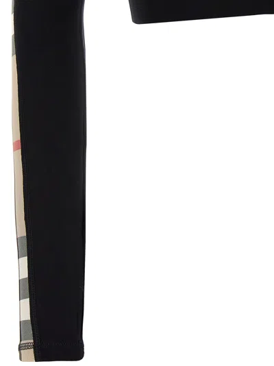 Burberry Check Print Cropped Top In Black