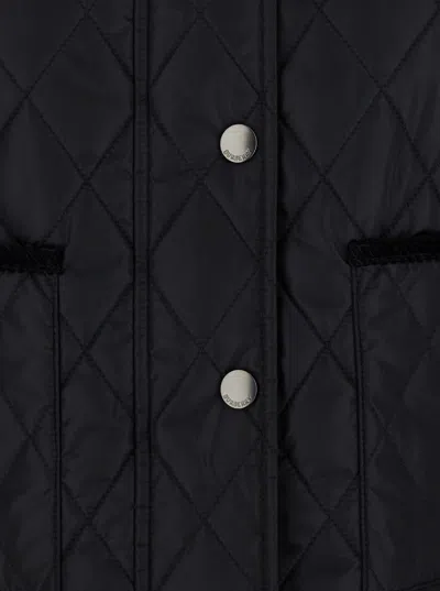 Burberry Women Nylon Jacket With Stitching In Black