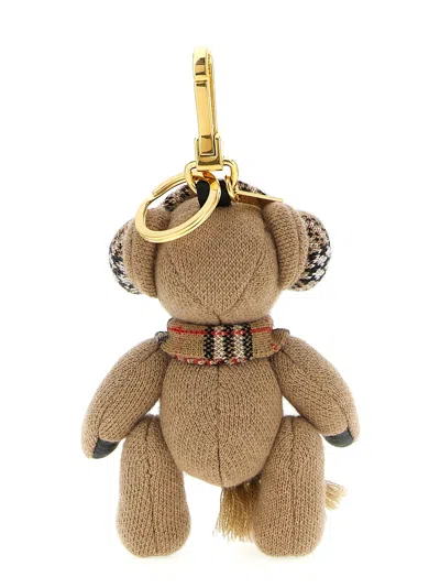 Burberry Checked Wool And Cashmere-blend And Gold-tone Bag Charm In Brown