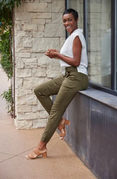 Spanx Stretch Twill Jogger Pants In Green