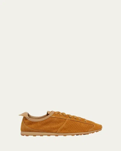 Jacquemus Les Tennis Sneakers In Soft Crocodile-embossed Suede In Brown
