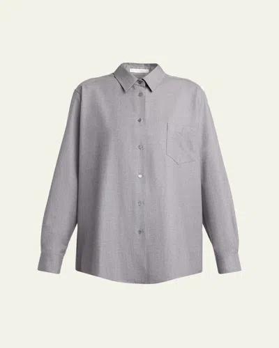 The Row Pino Virgin Wool Shirt In Gray