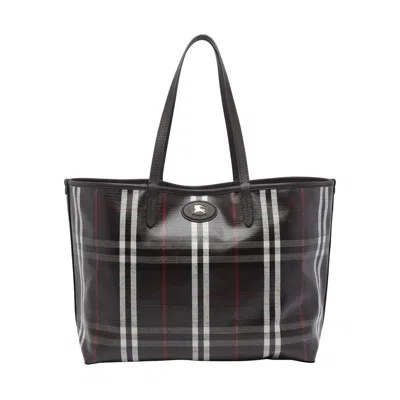 Burberry Womens Mahogany Medium Highlands Cotton-blend Tote Bag In Multi