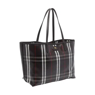 Burberry Womens Mahogany Medium Highlands Cotton-blend Tote Bag In Multi