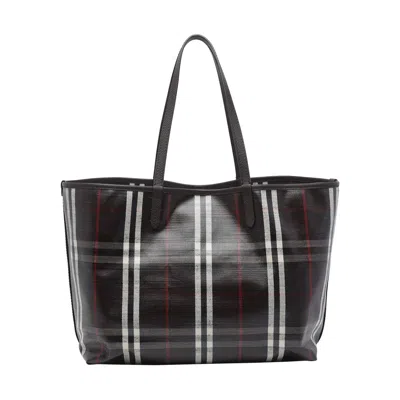 Burberry Womens Mahogany Medium Highlands Cotton-blend Tote Bag In Multi