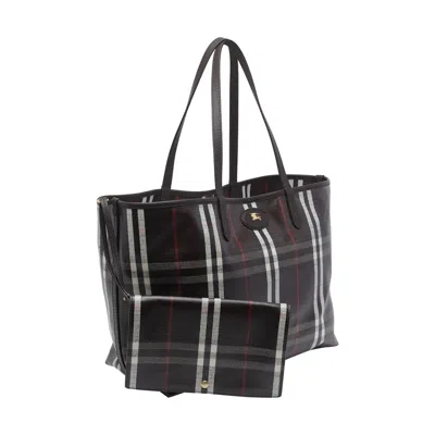 Burberry Womens Mahogany Medium Highlands Cotton-blend Tote Bag In Multi