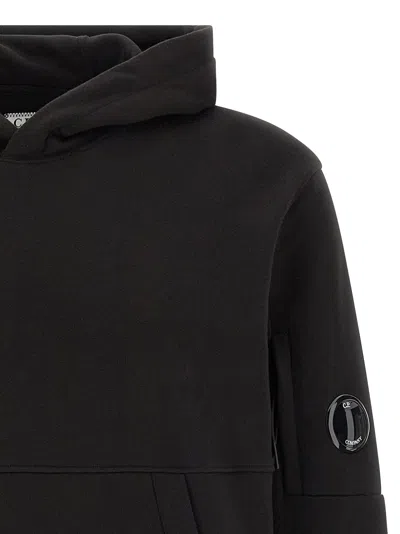 C.p. Company Cp Company Sweatshirts Sweat Hooded In Diagonal Raised Fleece In Black