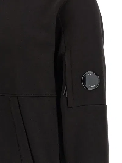 C.p. Company Cp Company Sweatshirts Sweat Hooded In Diagonal Raised Fleece In Black