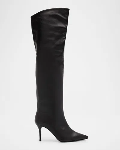 Staud Sebastian Leather Over-the-knee Boots In Black