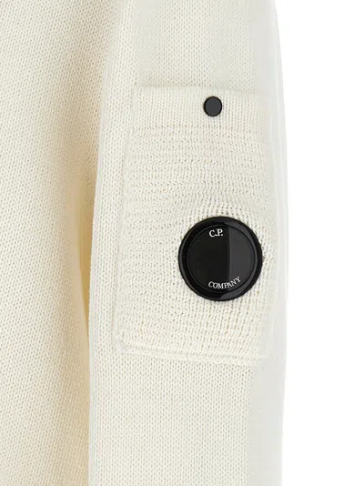 C.p. Company C.p.company  White Wool And Cotton Sweater In Neutral