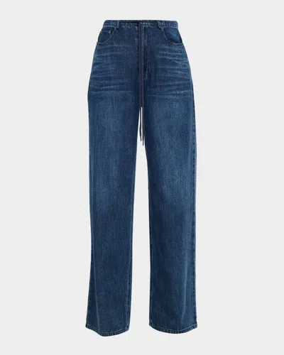 Rails Normandie Drawstring Wide-leg Jeans In Blue