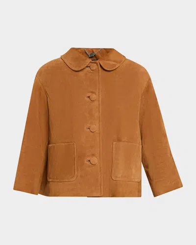 Marc Jacobs Tan Doll Suede Jacket In Brown