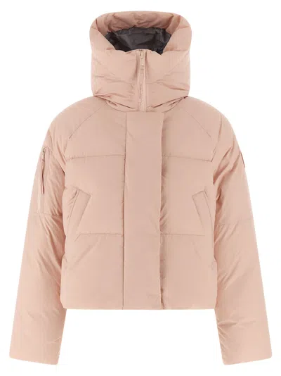Canada Goose Cropped Puffer Jacket With High Collar In Pink
