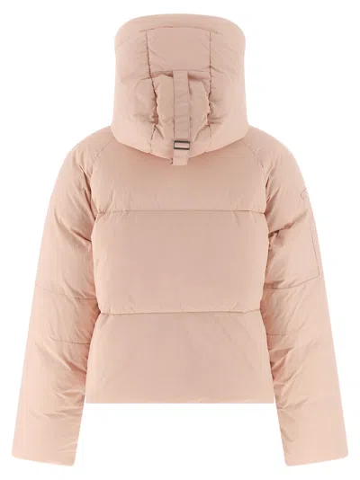 Canada Goose Cropped Puffer Jacket With High Collar In Pink
