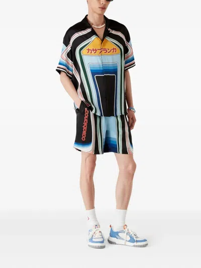Casablanca Graphic Mountain Shorts In Multi