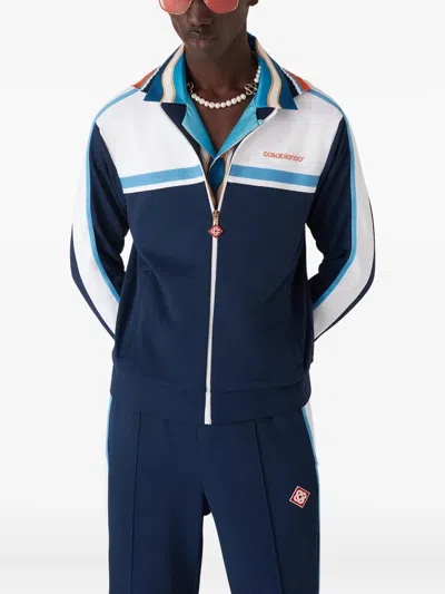 Casablanca Mens Textured Trak Pants Round Pique In Blue