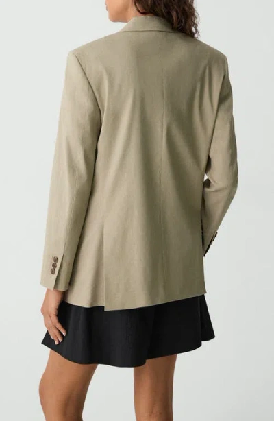 Theory Relaxed Blazer In Good Linen In Soft Taupe