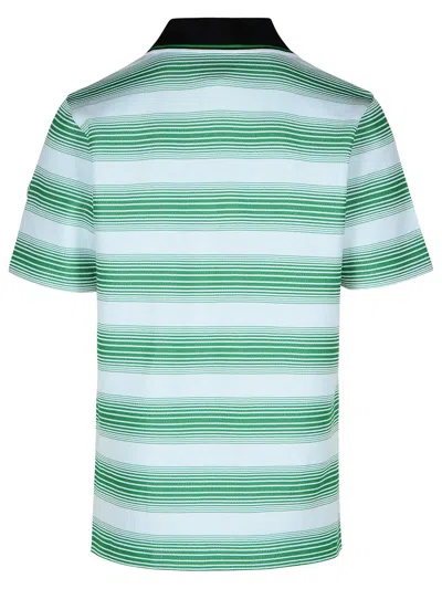 Casablanca White Cotton Blend Polo Shirt Men In Green