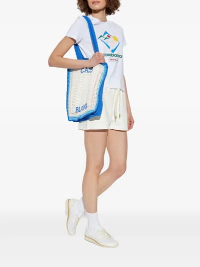 Casablanca Mountain Sports Cropped T-shirt In White