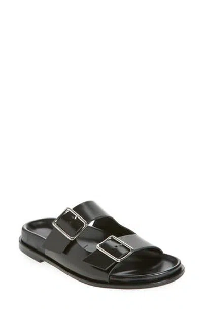Aeyde Meena Suede Cow Leather Sandals Black