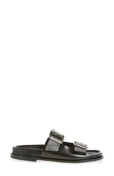 Aeyde Meena Suede Cow Leather Sandals Black