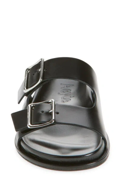 Aeyde Meena Suede Cow Leather Sandals Black