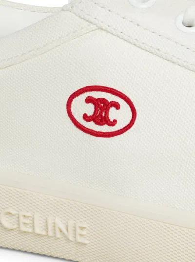 Celine Men Lou Low-top Lace-up Sneaker With Triomphe Application In Canvas And Calfskin In Animal Print