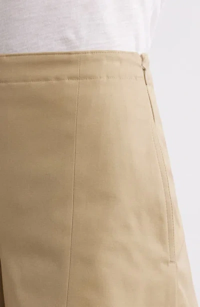 Theory High Waist Flat Front Shorts In Brown